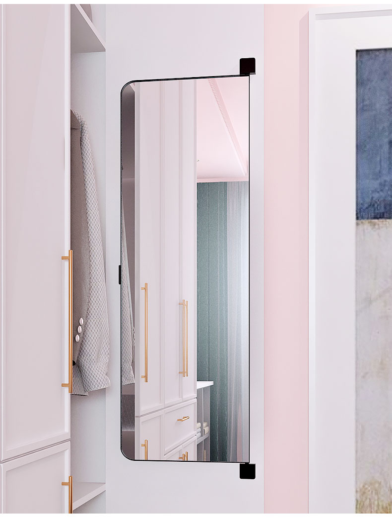 平开门衣柜镜对开隐形内装全身镜子推拉旋转试衣镜折叠伸缩穿衣镜