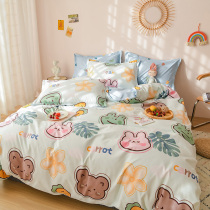 Cartoon bedding four-piece set of polished thickened spring and autumn boys children student dormitory sheets quilt cover three-piece set