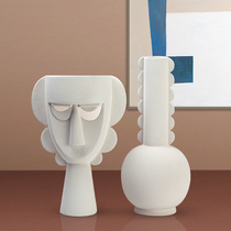 Creative Art Ceramic pendulum Home Accessories White Vases Nordic Modern Living-room Floral minimalist Breeze Decoration