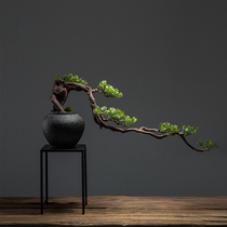 Chinese simulation welcome pine tree indoor fake plant hotel living room clubhouse model room creative green plant decoration bonsai