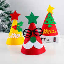 Hua Chi diy non-woven cloth cartoon Old Man snowman Christmas hat childrens hat adult hat Christmas decoration