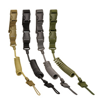 Multifunctional tactical lanyard safety rope telescopic anti-lost outdoor military fan spring wear-resistant high elastic key buckle