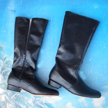 Ethnic Dance Boots Horse Boots Dance Shoes Thick Cow Leather Bottom Rehearsals Performance Dance Boots Men and women Half leather Semi Leather Inner Zipper