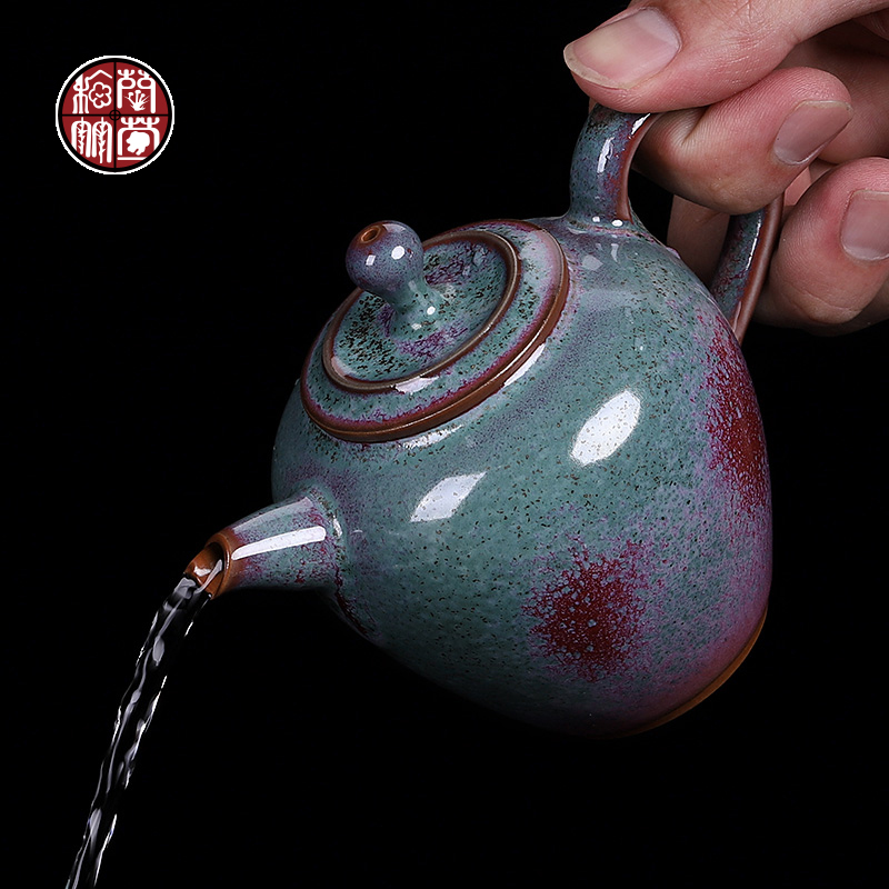 Jin jun porcelain teapot with a single one hand to restore ancient ways variable kung fu tea set single pot ball hole of the tea pot