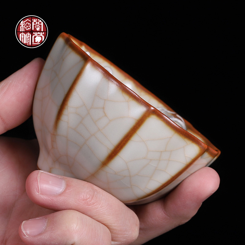 Open the slice your up gold master tea cup pure manual hand - made, whitebait cup retro ceramic kung fu tea cup