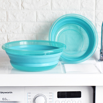 Japanese folding basin convenient travel washbasin household laundry multifunctional plastic water basin retractable thickening