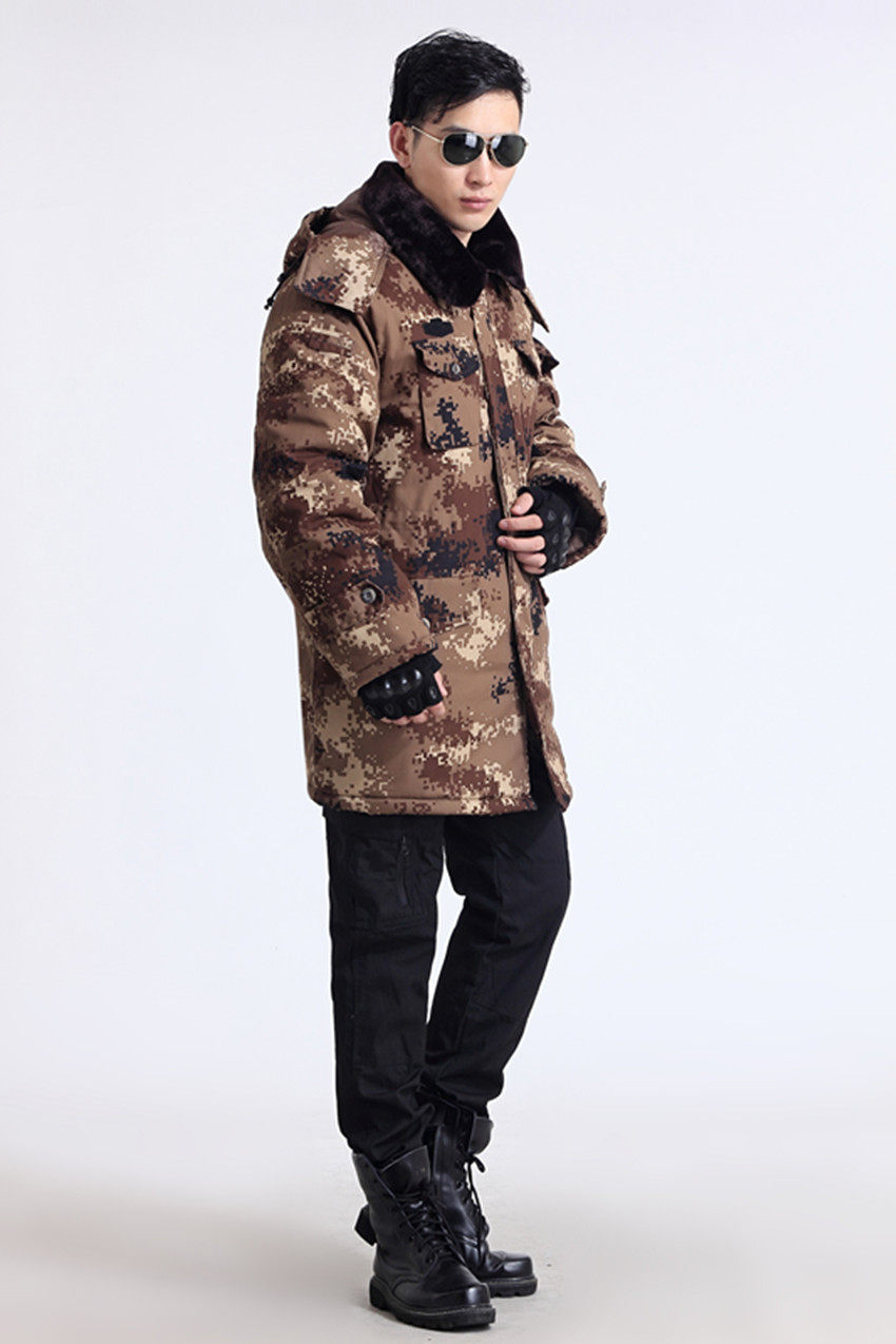 迷彩棉衣 军大衣男款加厚款 保安服加肥加大码男士工作服冬季棉袄