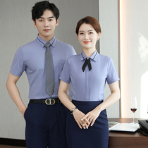 Men and women of the same short sleeve shirt Summer Hotel Front Desk 4S Shop Building Customer Service Beauty Jewelry Shop Worksuit