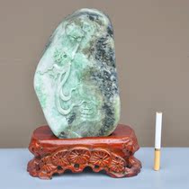 Dont shoot Nanyang jade Dushan jade green and white material Dushan ornaments reverse the universe living room small table Yijing mountain