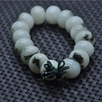 Nanyang jade Dushan jade old material ice permeable black and white single jade peace buckle bracelet for men and women yin and yang color bracelet bracelet