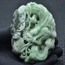 New Nanyang jade Dushan Jade Green and white jade Dragon handle piece Longteng Ruyi hand play piece Jade gift