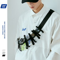 Tide PVC transparent package hip hop fashion bag female personality function skewed bag male street trend tactical bag