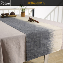 Mubuka Xiabu Ramie table flag New Chinese Zen tea mat Nordic modern simple coffee table flag gray customization