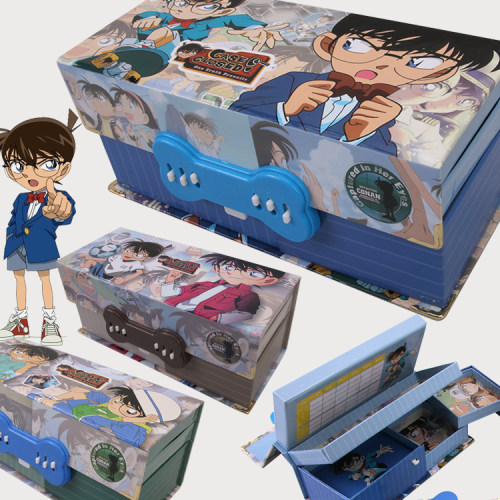 文具盒铅笔男孩儿童多功能小学生创意韩国密码锁双层大容量纸柯南_7折