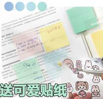 Color transparent post-it notes large waterproof stickers stick to students with high color value mark notes net red post-it notes