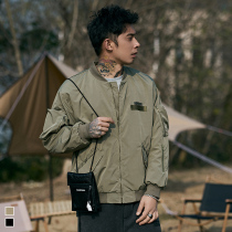 Furnace Japanese retro multi-pocket bomber jacket male Spring teen street trend hip hop solid color coat