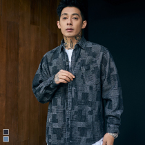 Furnace Spring and Autumn new plaid shirt men vintage leisure family style long sleeve urban trend student base shirt