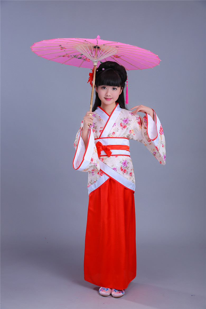 儿童古装仙女服汉服女童古代衣服公主中大童古筝演出汉服童装小孩