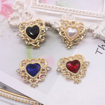 Hollow rhinestone love pendant small pendant diy handmade Bajituo badge decoration pendant pain bag material