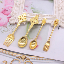 5 8cm retro diy gold jewelry accessories crown spoon fork handmade bajituo material pendant