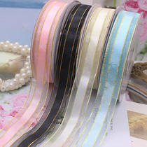 2 3cm wide gold-edged gauze ribbon medium satin-edged mesh ribbon diy handmade bajituo millet decorative material
