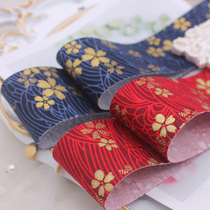4cm wide cotton belt crepe cloth strips golden flower pattern ribbon diy baji support material