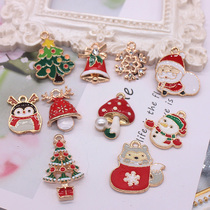 Santa Claus Snowman Tree Elk Alloy Drip Oil Pendant DIY Jewelry Accessories Hair Accessories Bajituo Pendant