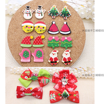 1 7cm Christmas Resin Acrylic Patch Christmas Decoration Hair Decoration Bowknot DIY Material