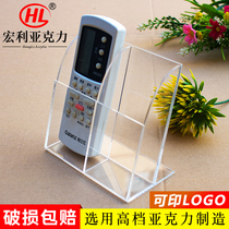 Custom hotel hotel office air conditioning TV transparent acrylic remote control display rack storage box hanging wall hanging