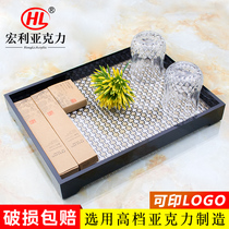 Hotel toiletries tray Acrylic bamboo tooth storage tray Hotel guest room disposable toiletries tray