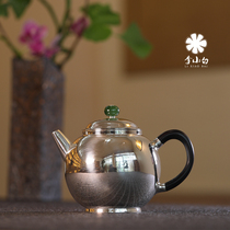 Li Xiabai silver pot sterling silver 9999 tea tea silver pot sterling silver tea tea silver pot boiling water silver pot