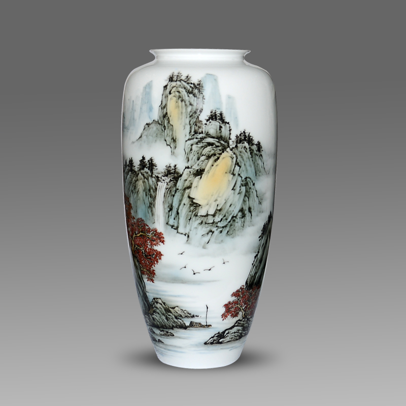 Under the liling porcelain glaze porcelain good remit multicolored sitting room place hand - made ceramic vase four flower yuanyang gifts can be customized