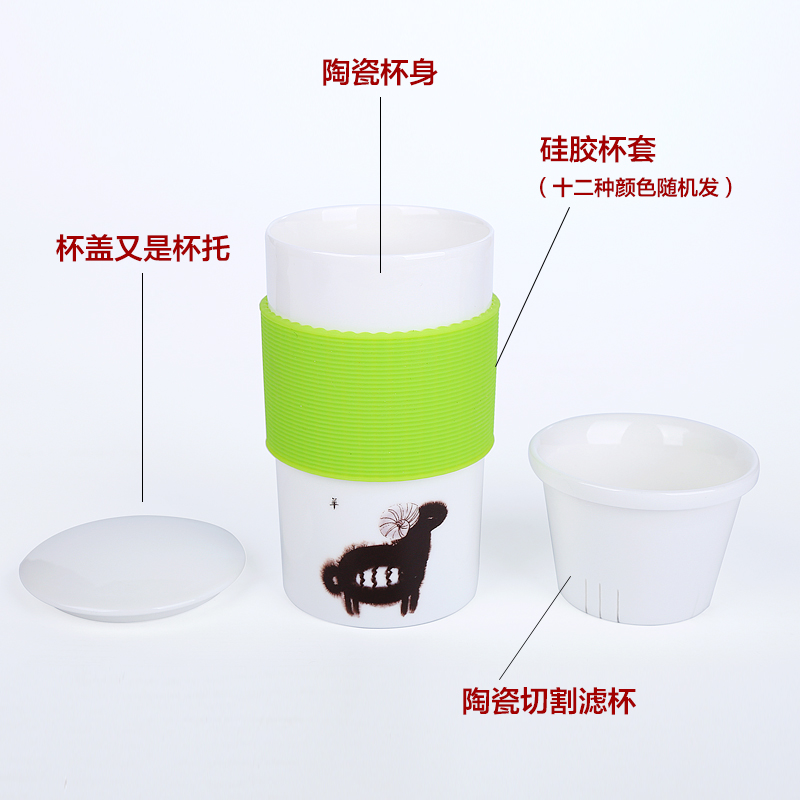 Liling porcelain zodiac mass Chinese glass ceramic filter new creative students ultimately responds a cup of sweet cup