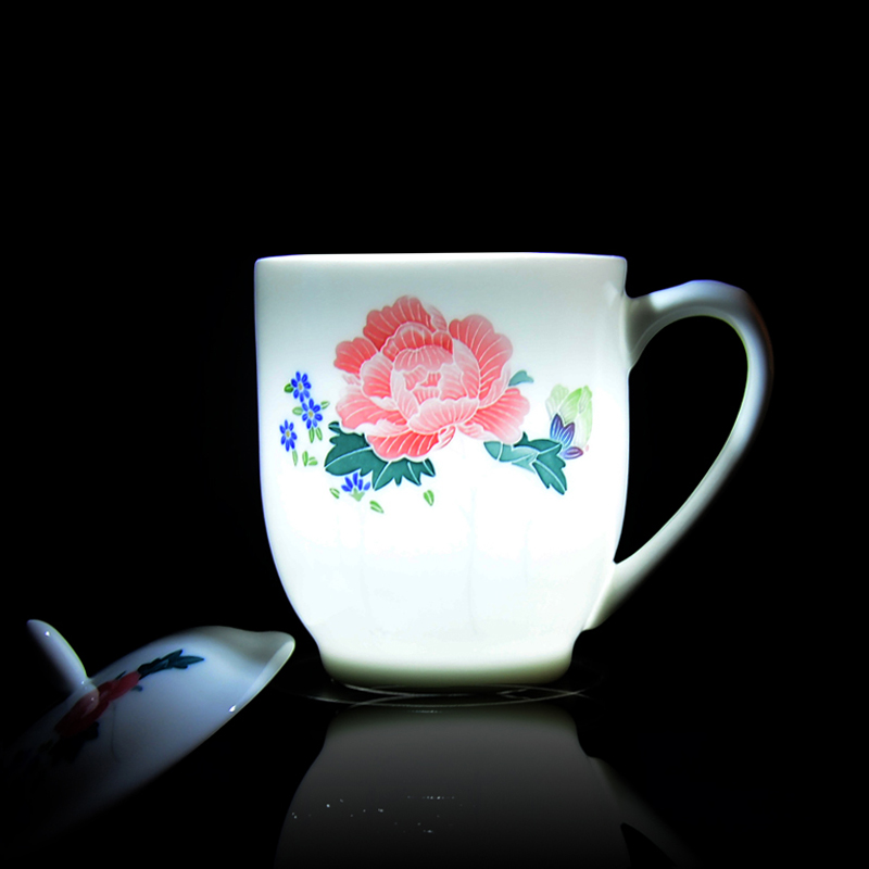 MAO liling porcelain cup next spring, summer, autumn and winter hand draw glaze color classic work conference tea cup gift cup business gifts