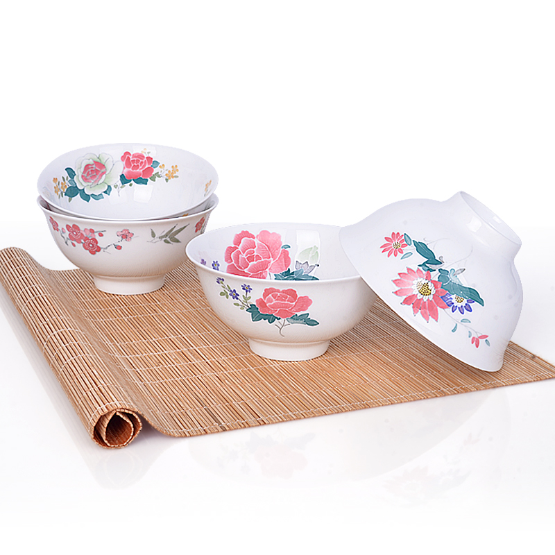 Liling porcelain four Chinese suit hand - made under glaze color porcelain bowl, a complete set of MAO housewarming birthday gifts can be customized