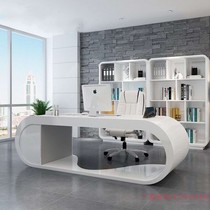 Arc Desk Creative Boss Table Baking Varnish Office Furniture Brief Modern President Big Bandae White Supervisor Table