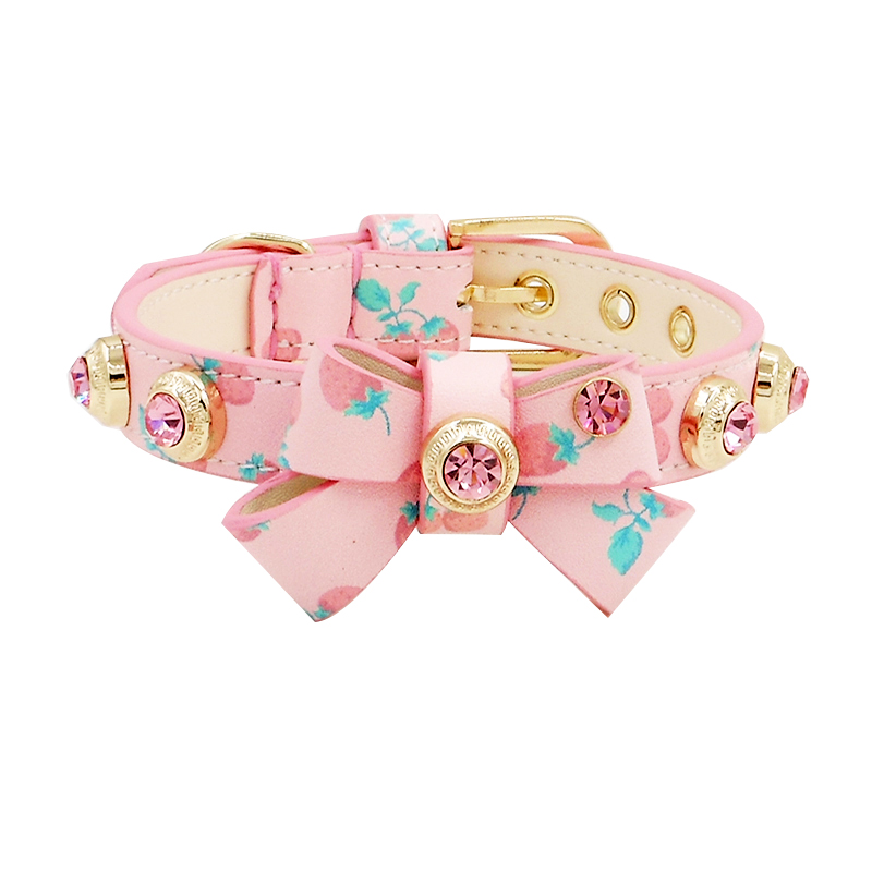 Multicoloured butterfly knot Collar knot Achille genuine leather Pet Item Circle small fragrant breeze VIP Snow Nareneck ring