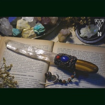 (Lingqi Creation Society) Original Design Introduction White Crystal Minor Wand Maid Lapis lazuli Decoration