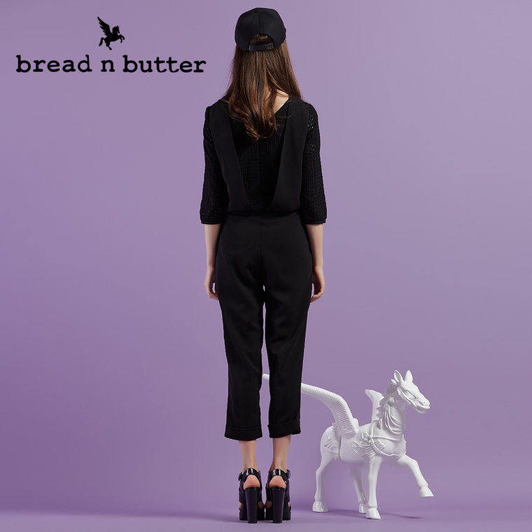 【新品首发】bread n butter面包黄油品牌女装长袖拼接中袖连体裤
