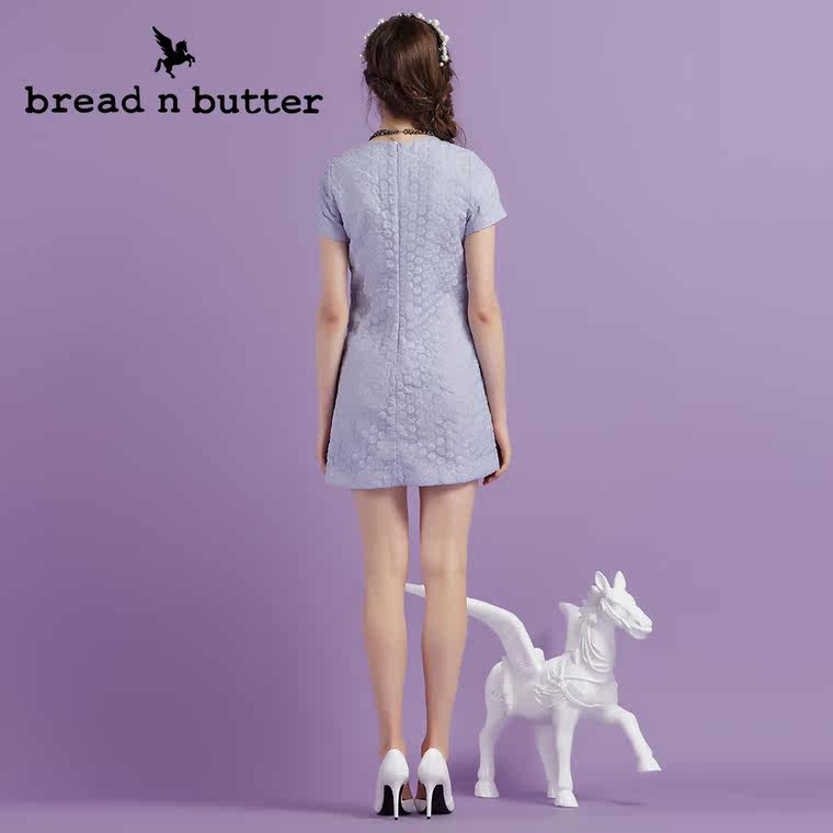 【新品首发】bread n butter面包黄油品牌女装后背拉链短袖连衣裙