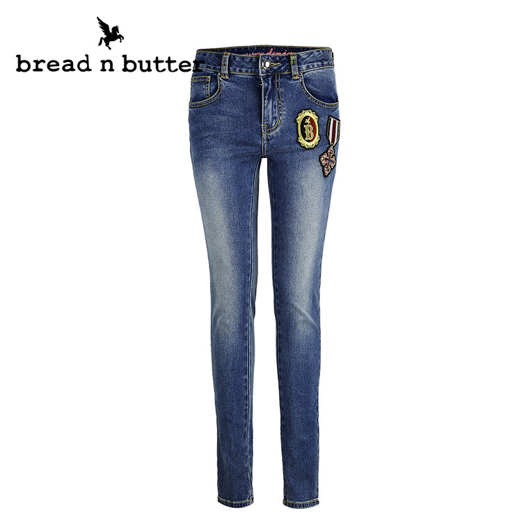 【商场同款】bread n butter面包黄油品牌女装时尚修身小脚牛仔裤
