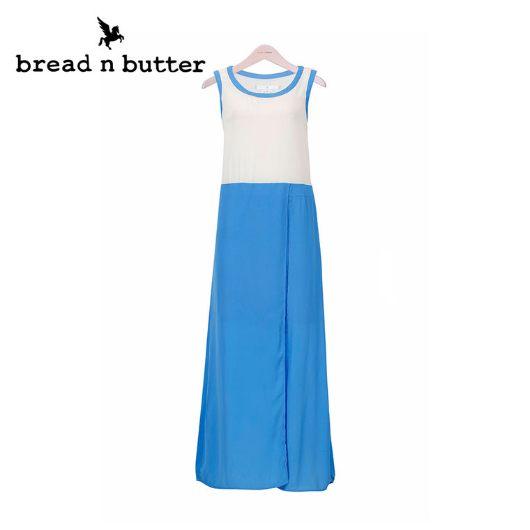 【商场同款】bread n butter面包黄油品牌女装无袖雪纺长裙连衣裙