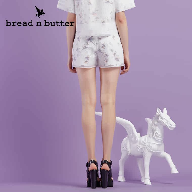 【新品首发】bread n butter面包黄油品牌女装时尚修身纱网短裤夏