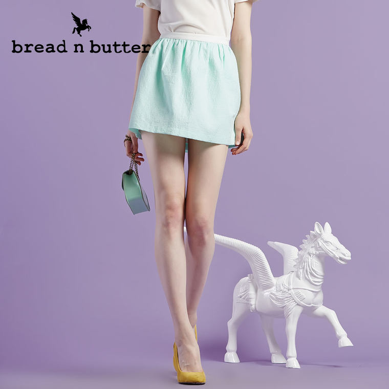 【商场同款】bread n butter面包黄油品牌女装时尚纯色短裙半身裙