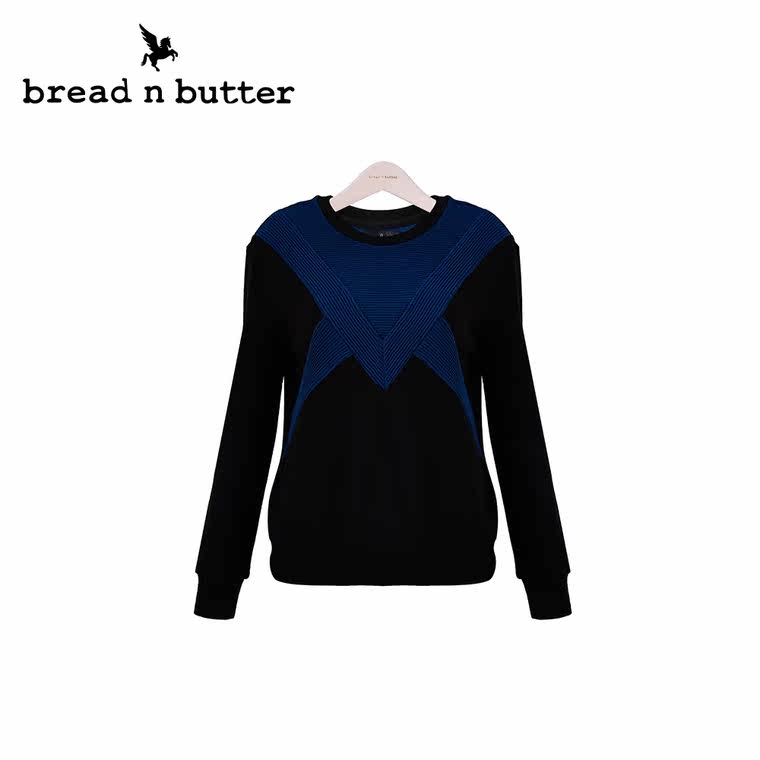 【商场同款】bread n butter面包黄油品牌女装宽松圆领卫衣上衣女