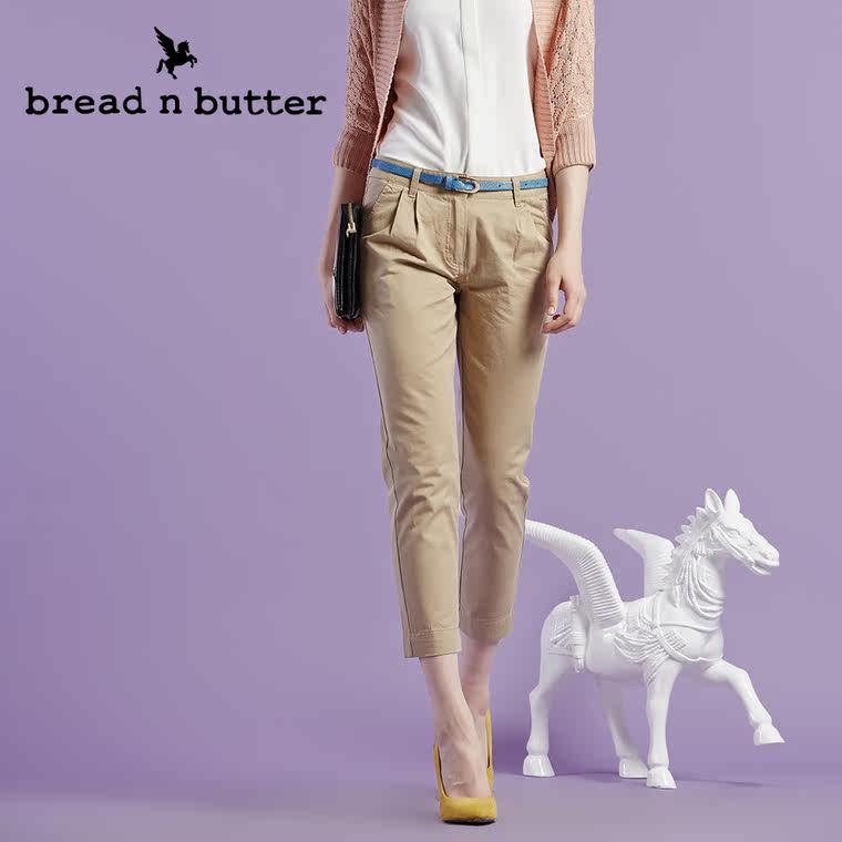 【商场同款】bread n butter面包黄油品牌女装七分卡其裤休闲裤女