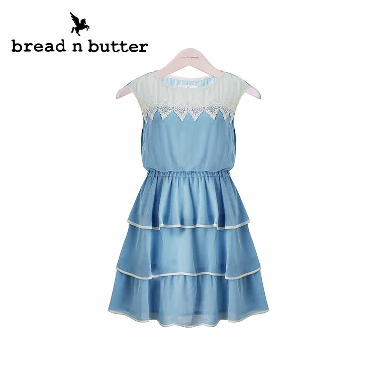 【商场同款】bread n butter面包黄油品牌女装雪纺高腰无袖连衣裙