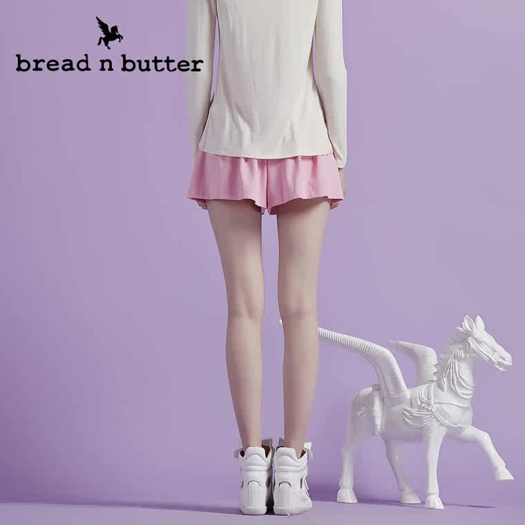 【商场同款】bread n butter面包黄油品牌女装高腰松紧宽松短裤女