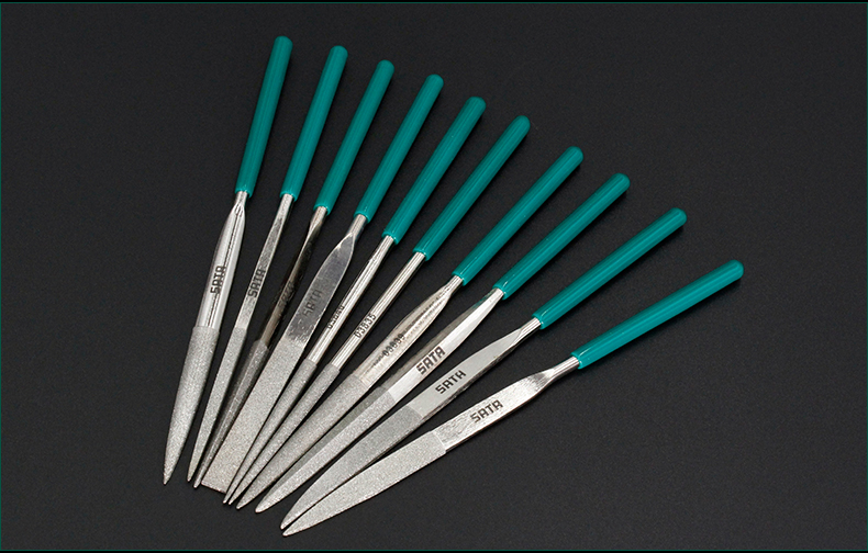 世达工具金刚石锉刀圆扁锉钢锉什锦锉套装小锉刀平锉钳工锉03804