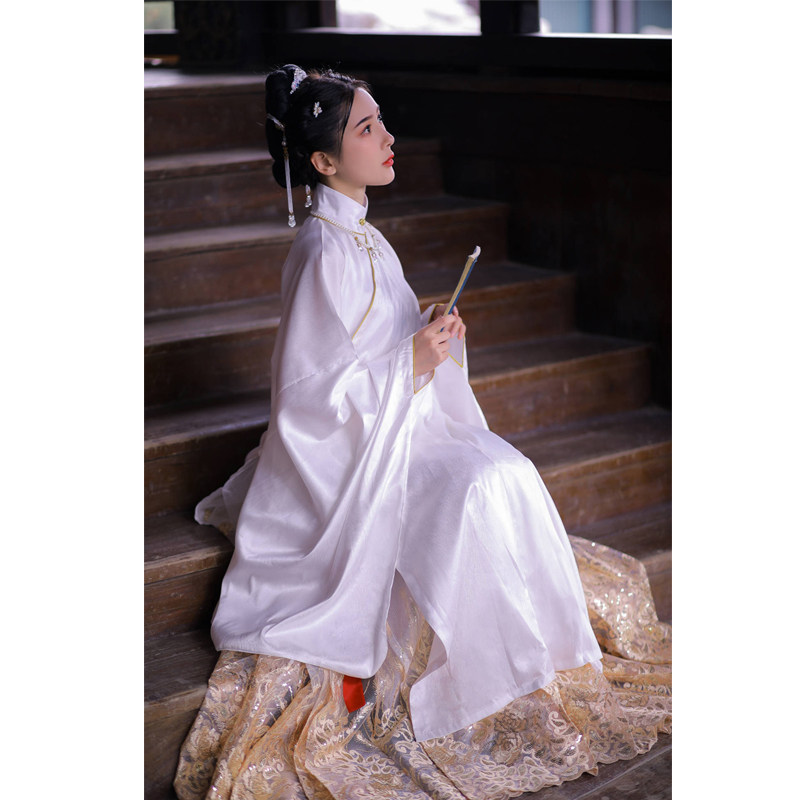 【落景】纨素原创汉服落景明制一片式重工刺绣马面裙秋冬